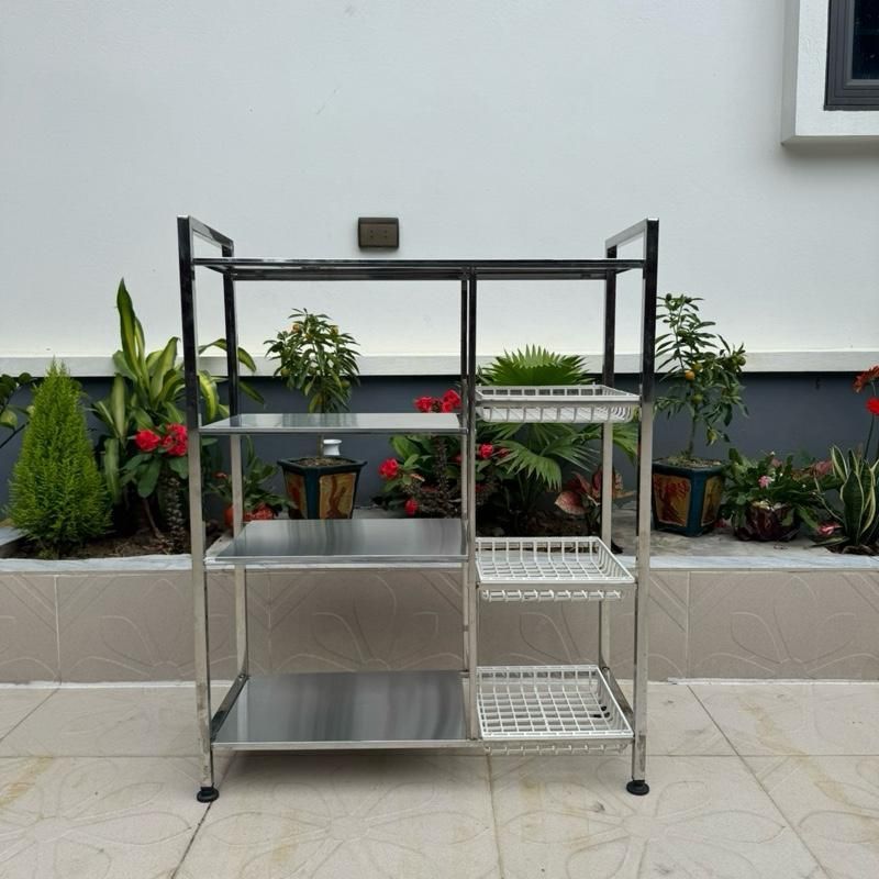 kệ INOX - kệ lò vi sóng 4 tầng, kệ để đồ nhà bếp