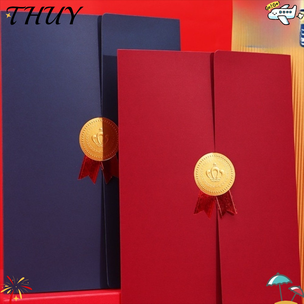 THUY Diploma Cover, Gilding Process Paper Envelope Award Giá đỡ chứng chỉ, Trang ba lần Thư mục tài 