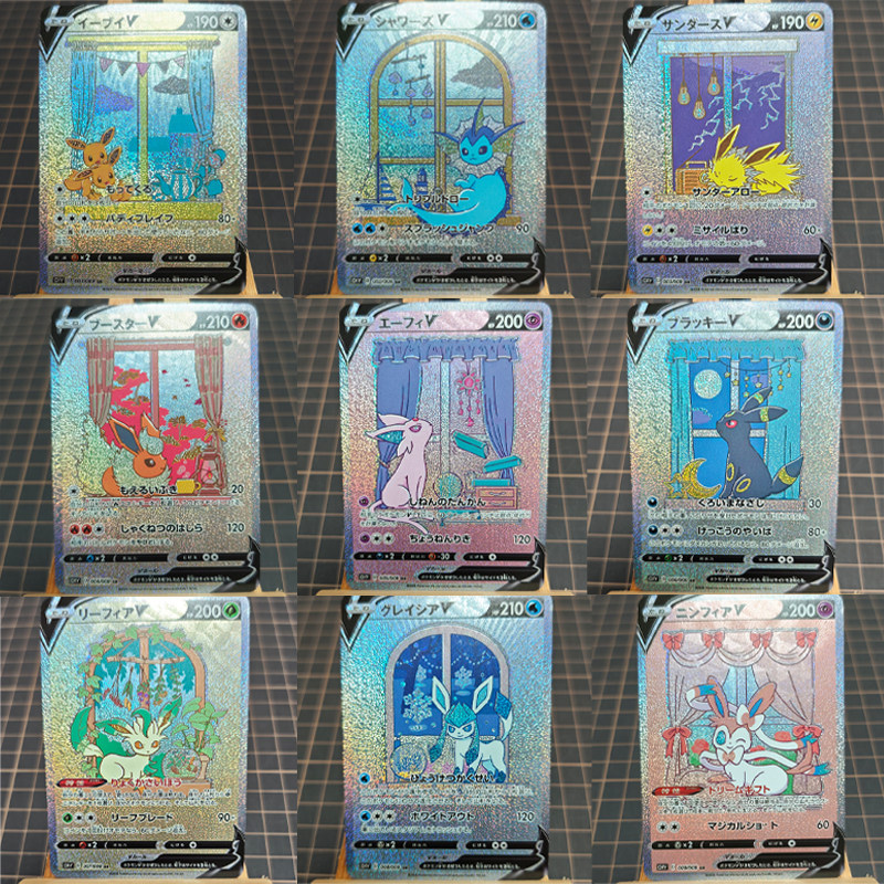 Pokémon Pokémon Pokémon DIY Eevee Family Series Thẻ Flash Eevee Cửa sổ Eevee Ee dễ thương