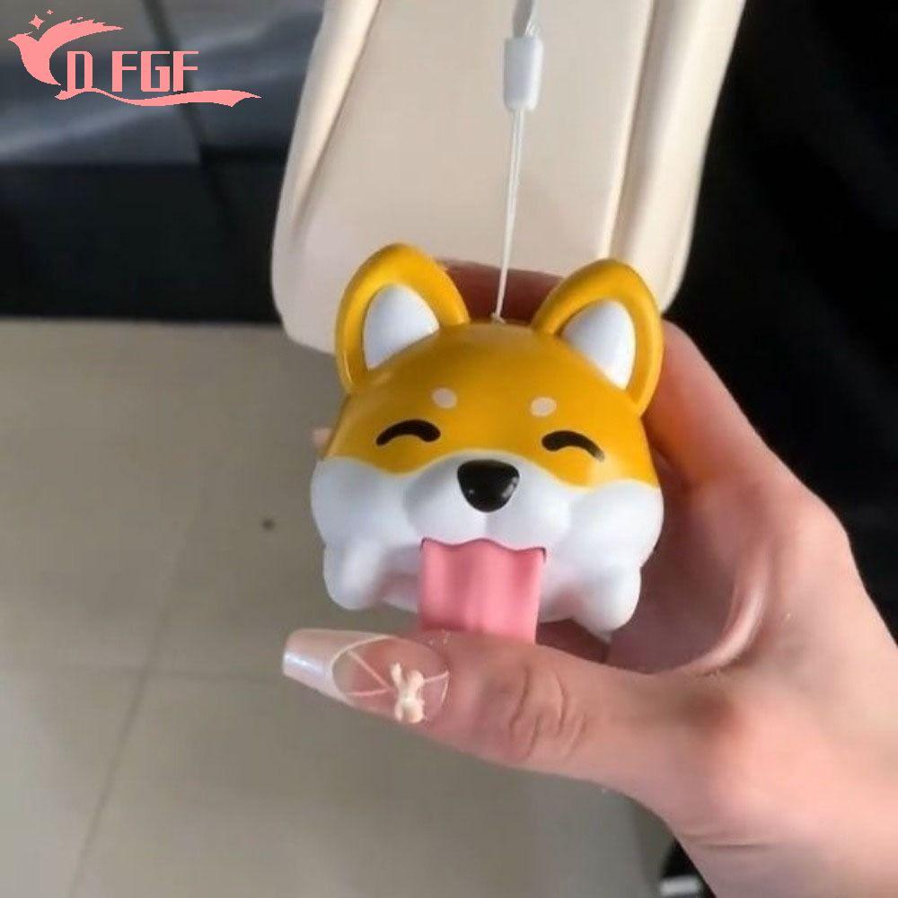 DFGF Corgi Tượng Vui Nhộn, Móc Khóa Hình Chó Hoạt Hình Bằng Nhựa, Để Bàn Hình Treo Âm Thanh Deorativ