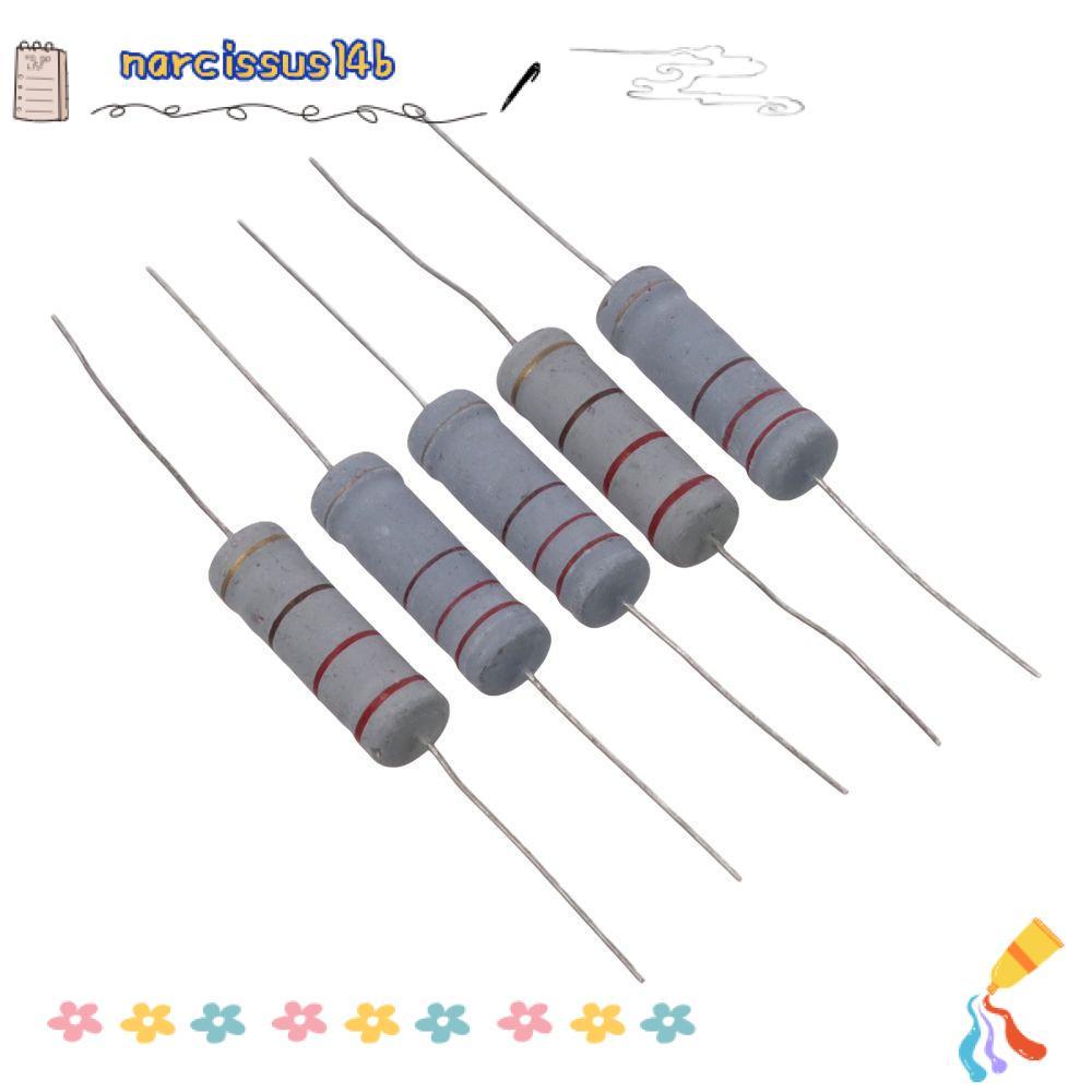 Điện trở NARCISSUSB 220 Ohm, Điện trở phim oxit kim loại Chống cháy, Chì trục chính xác cao 5W Dung 