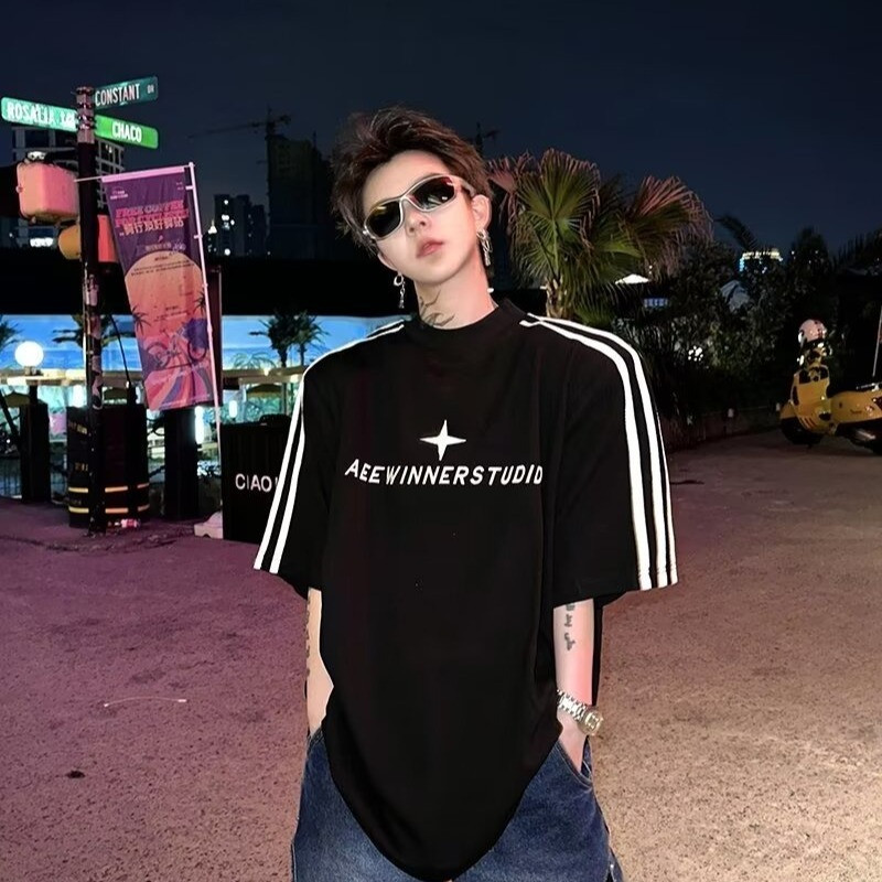 Áo Thun Cao Cổ Thêu Chữ Phù Hợp Unisex - Trail Echo