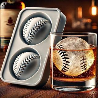 Máy làm đá viên JURHOMIE, Khuôn làm đá viên silicon hình bóng chày, Sáng tạo Dễ dàng phát hành Khay đá bóng đôi cho nhà bếp quầy Bar tại nhà