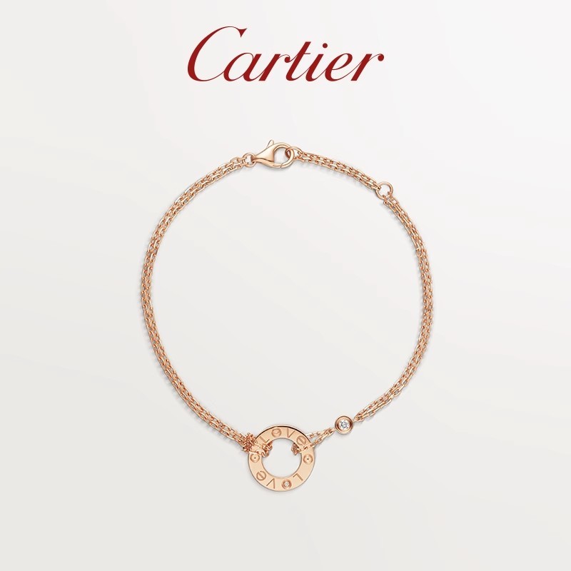 [Có hộp đóng gói] Vòng tay kim cương vàng trắng Cartier LOVE Series