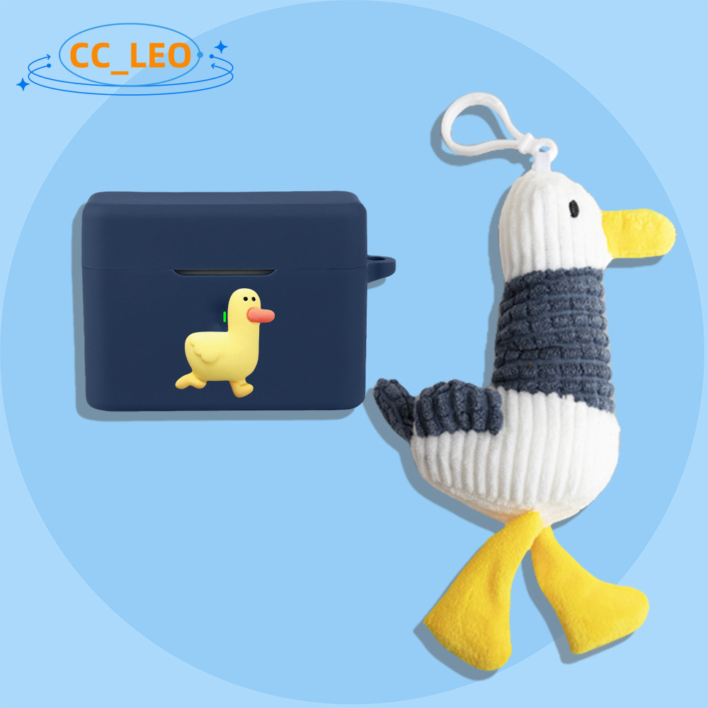 for MOONDROP MOCA Case Silicone Soft Case Cute Plush Duck Keychain Cartoon Bulldog Pendant Suitable 