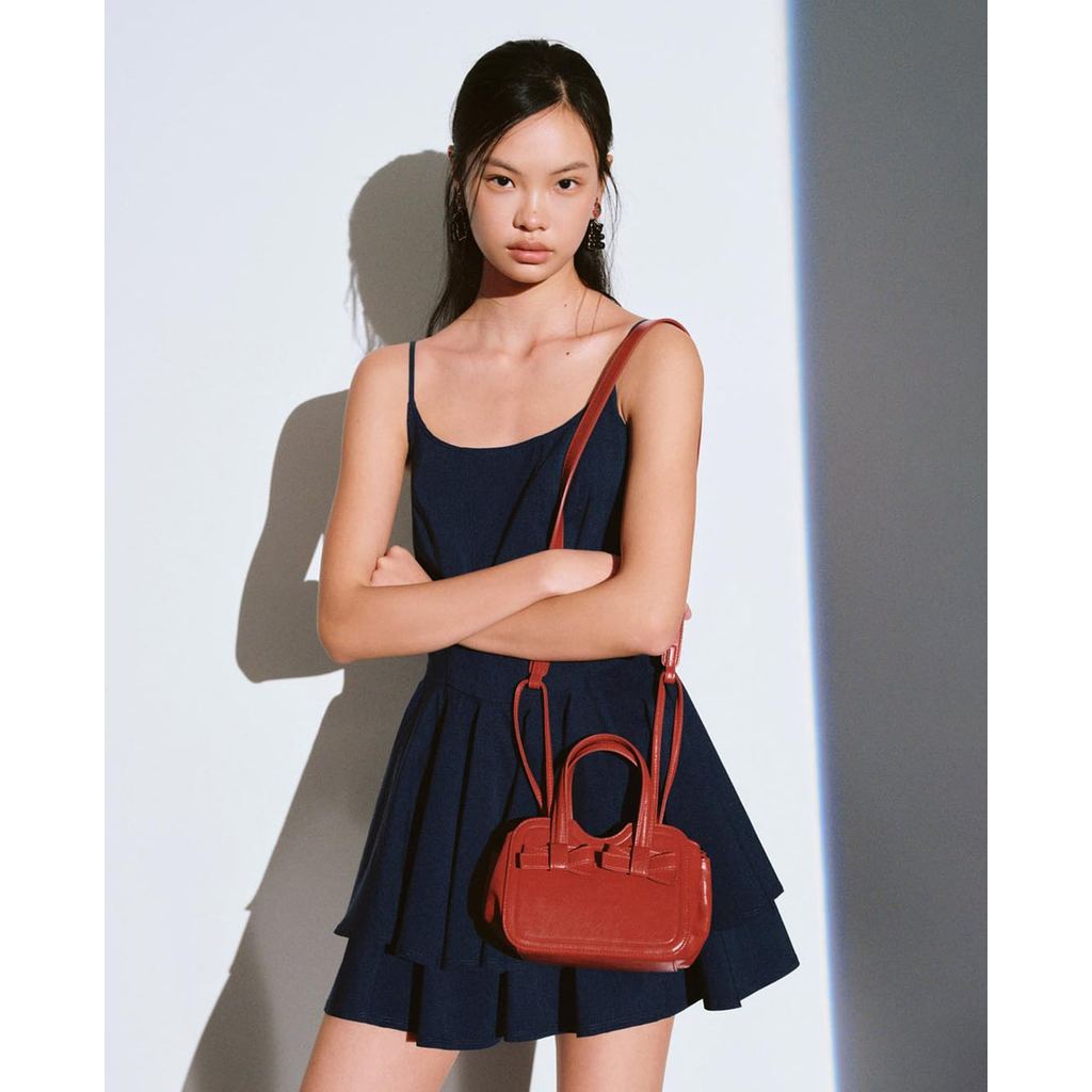 URBAN REVIVO - Đầm hai dây mini xếp tầng dáng xòe UYL760025-L8A