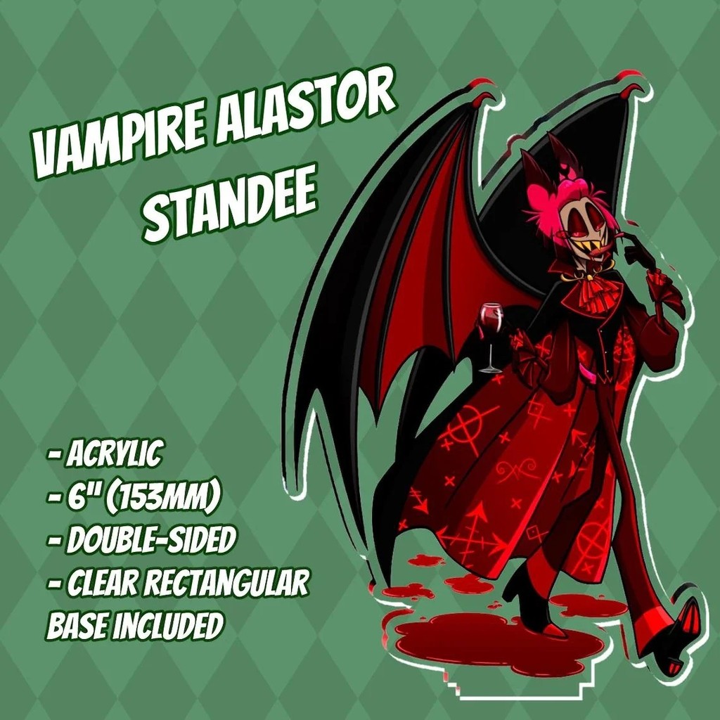 Standee Hazbin Hotel mô hình mica Alastor Charlie 3 Vees Acrylic 15cm trang trí bàn học quà tặng fan