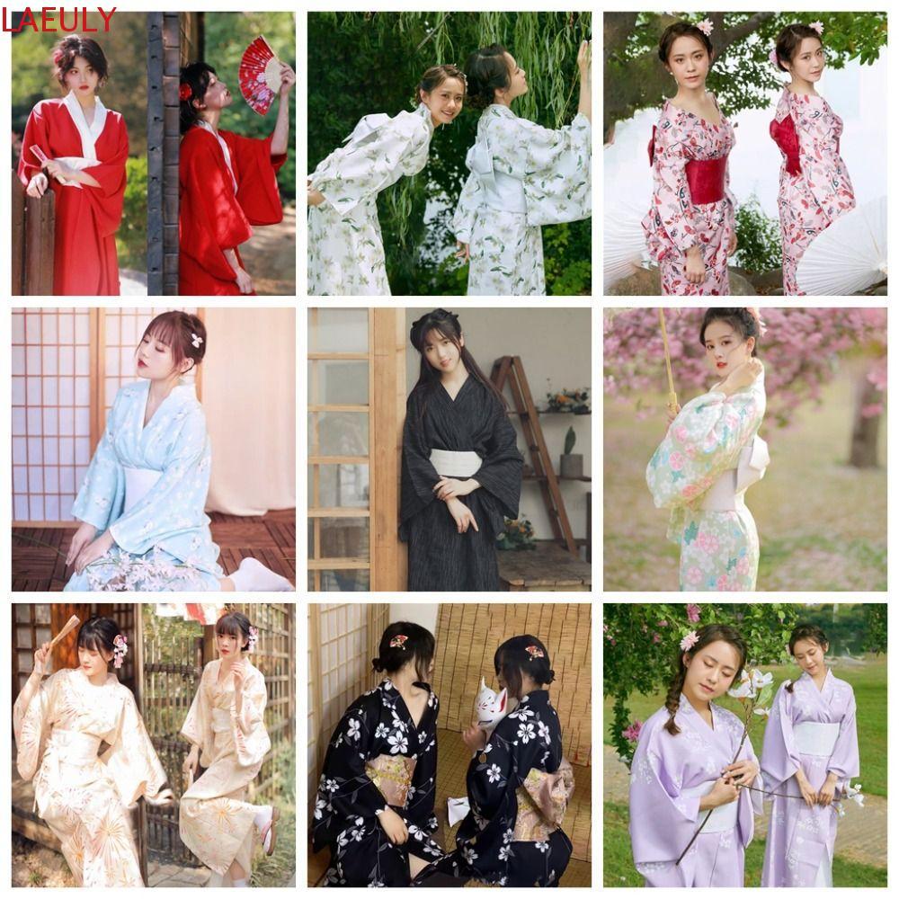 Áo kimono truyền thống Nhật Bản LAEULY, Váy kimono cô gái Sakura phong cách Nhật Bản Châu Á, kimono 