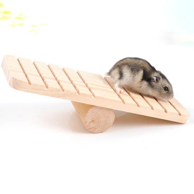 Hamster Seesaw Thú Cưng Nhỏ Vàng Lụa Gấu Chuột Lang Gỗ Cân Bằng Cầu Gỗ Banqiao Không Mini Nhím Đồ Ch