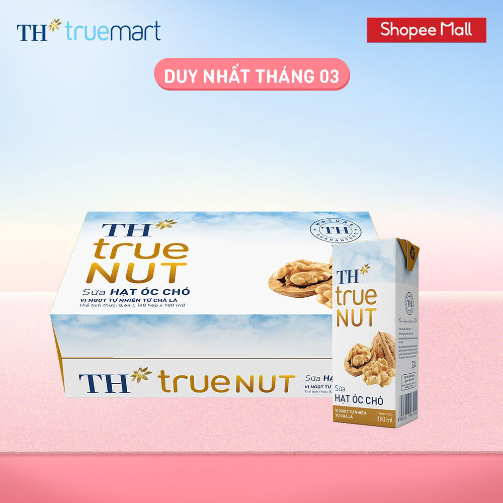 Thùng Sữa Hạt TH true NUT milk Óc Chó 180ml (48 Hộp)