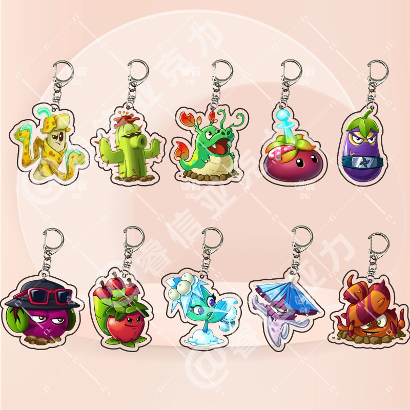 Sản phẩm mới Plants vs. Zombies Fusion Ultimate Acrylic Móc Khóa Trò Chơi Ngoại Vi Schoolbag Mặt Dây