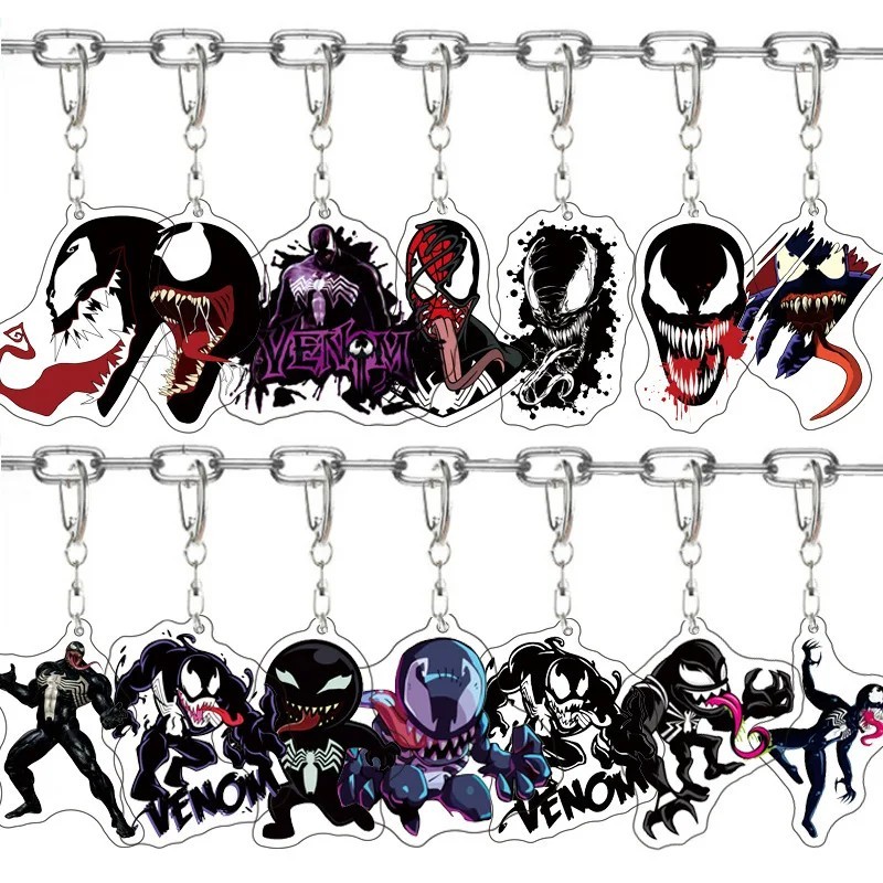 Móc khóa Venom Marvel Eddie Brock mô hình Mica Acrylic trang trí túi xách cặp sách siêu anh hùng Ave