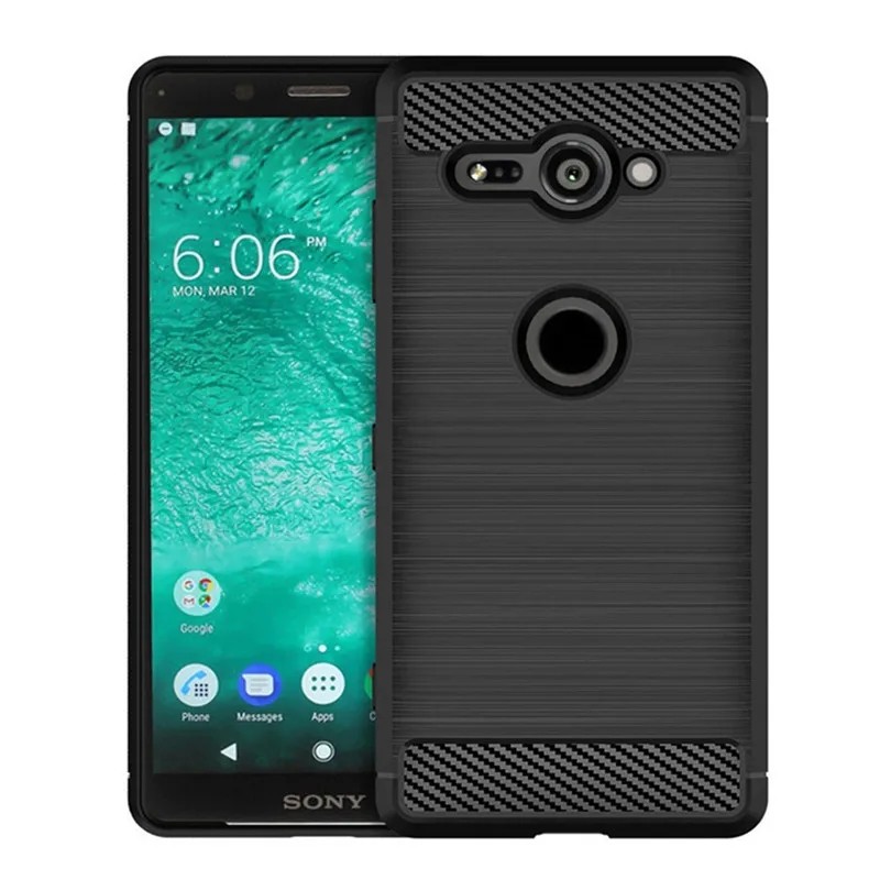 Ốp Chải Cho Sony Xperia XZ2 Compact Matte Silicone Cover Cho Sony xz2 compact xz2mini Sang Trọng Sợi
