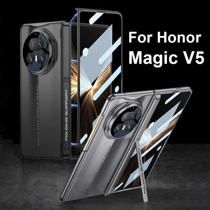 LUSHUO Bản Lề Đứng Dành Cho Honor Magic V5 V3 Màn Hình Kính Bảo Vệ Lưỡi Giáp Nhựa Mờ Bao Cho Honor M