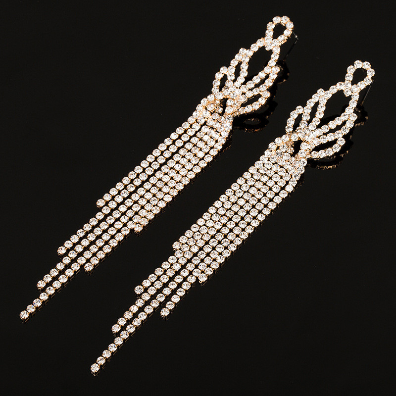 Bông tai đính đá Bông tai thời trang Phụ kiện cô dâu phóng đại E412