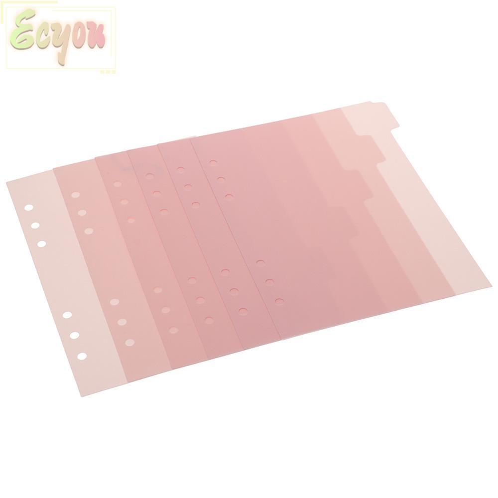 ECYOU 6 CÁI Binder Divider, 6 vòng nhựa Index Page Tab, Indexing Cards Pink 6 CÁI A5 Binder Index Di