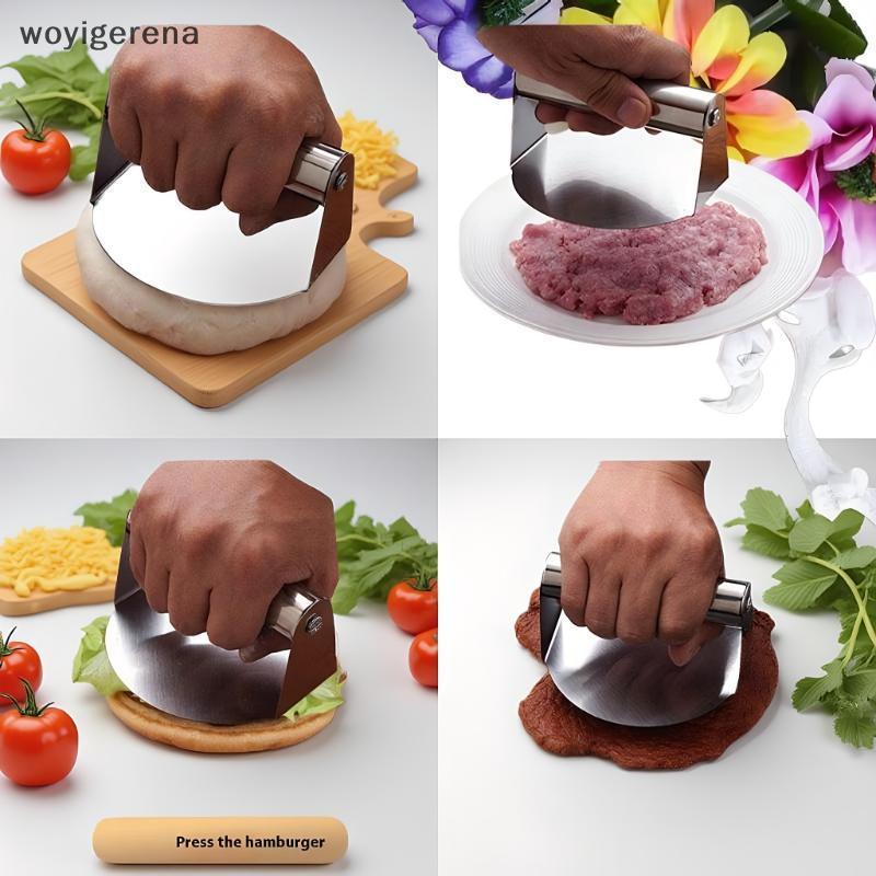 [WYIG] Thép không gỉ Smash Burger Press Hamburger Patties Meat Masher Khuôn ép thịt tròn cho các loạ