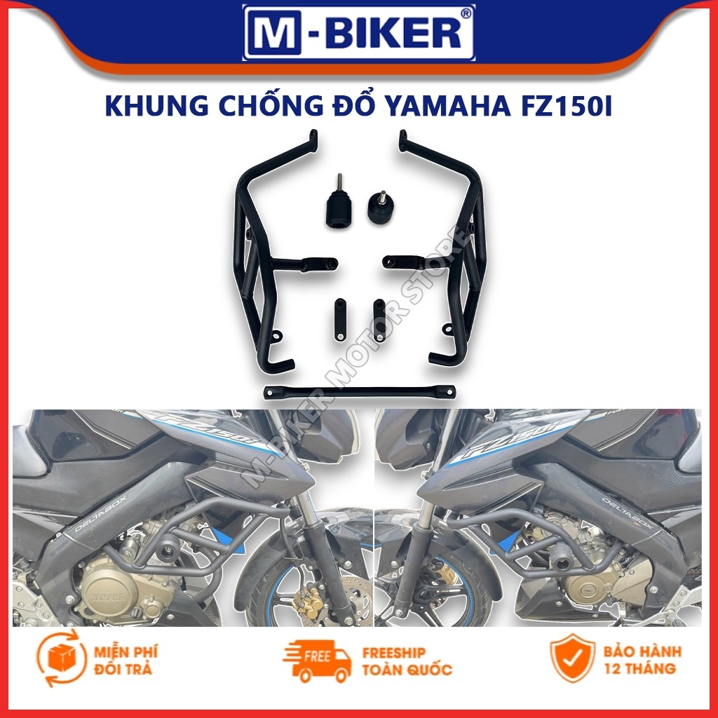 Chống đổ FZ150, Khung chống đổ FZ150, Chống đổ có gù FZ150, Khung Chống đổ bảo vệ thân xe FZ150i