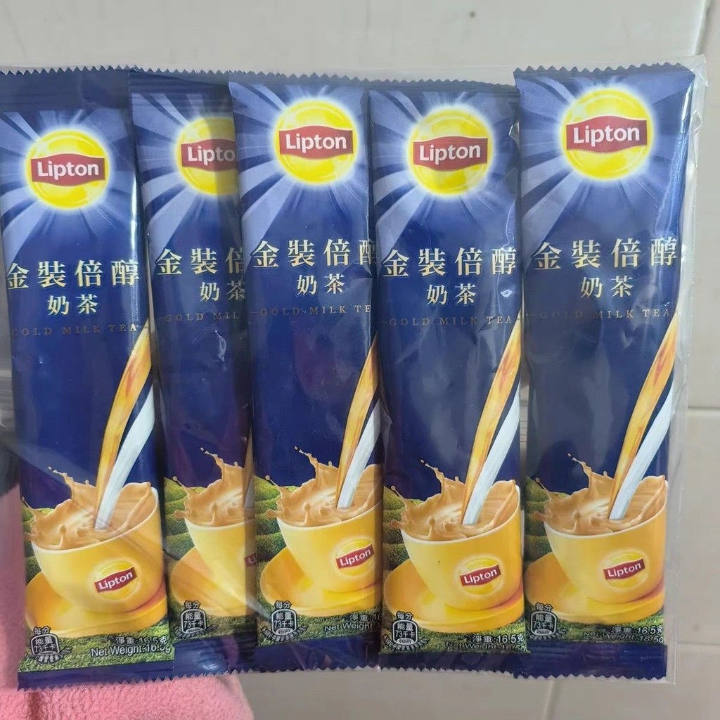 Hồng Kông Nhập Khẩu Lipton / Lipton Vàng Đóng Gói Đôi Rượu Trà Sữa 16,5g 34 Thanh Đồ Uống Thường Ngà