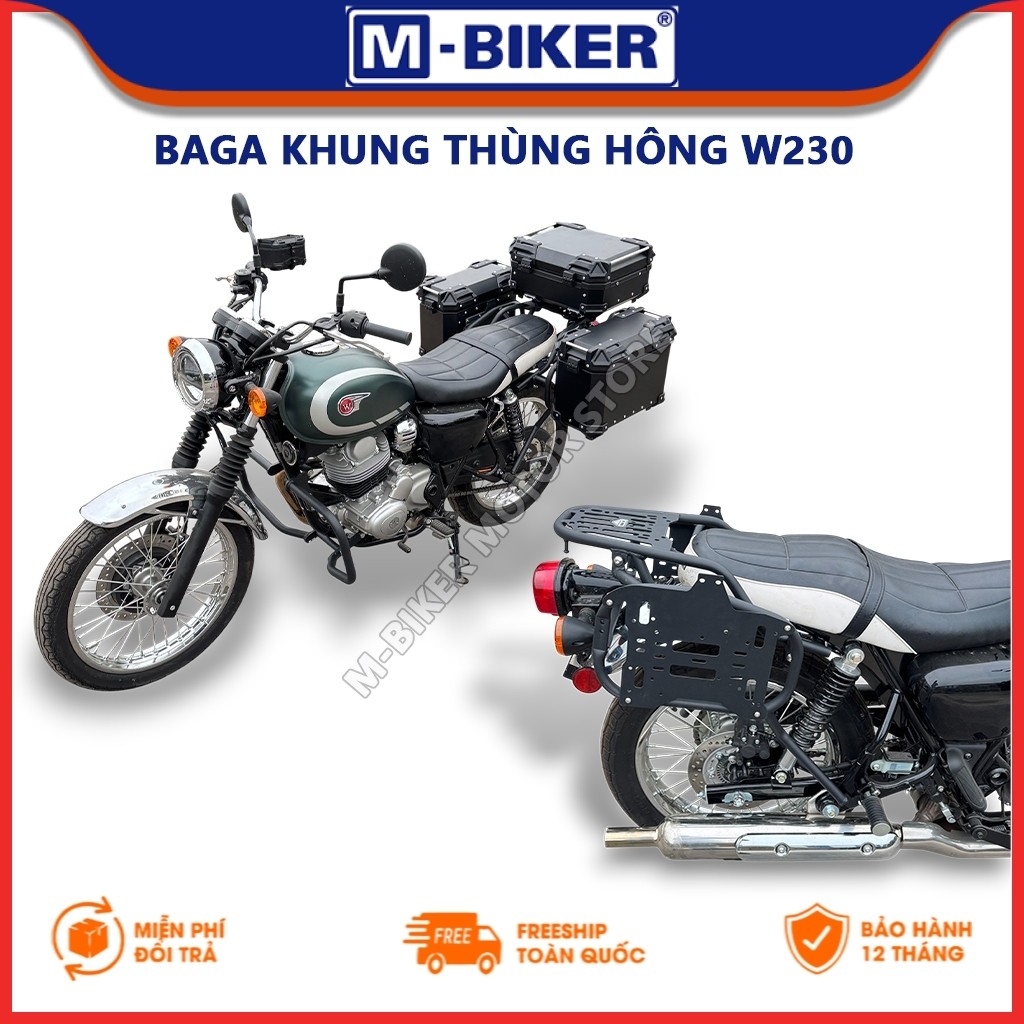 [M-Biker] Baga W230, Baga sau W230, Baga hông W230, Baga gắn thùng trên và thùng 2 bên dành cho W230