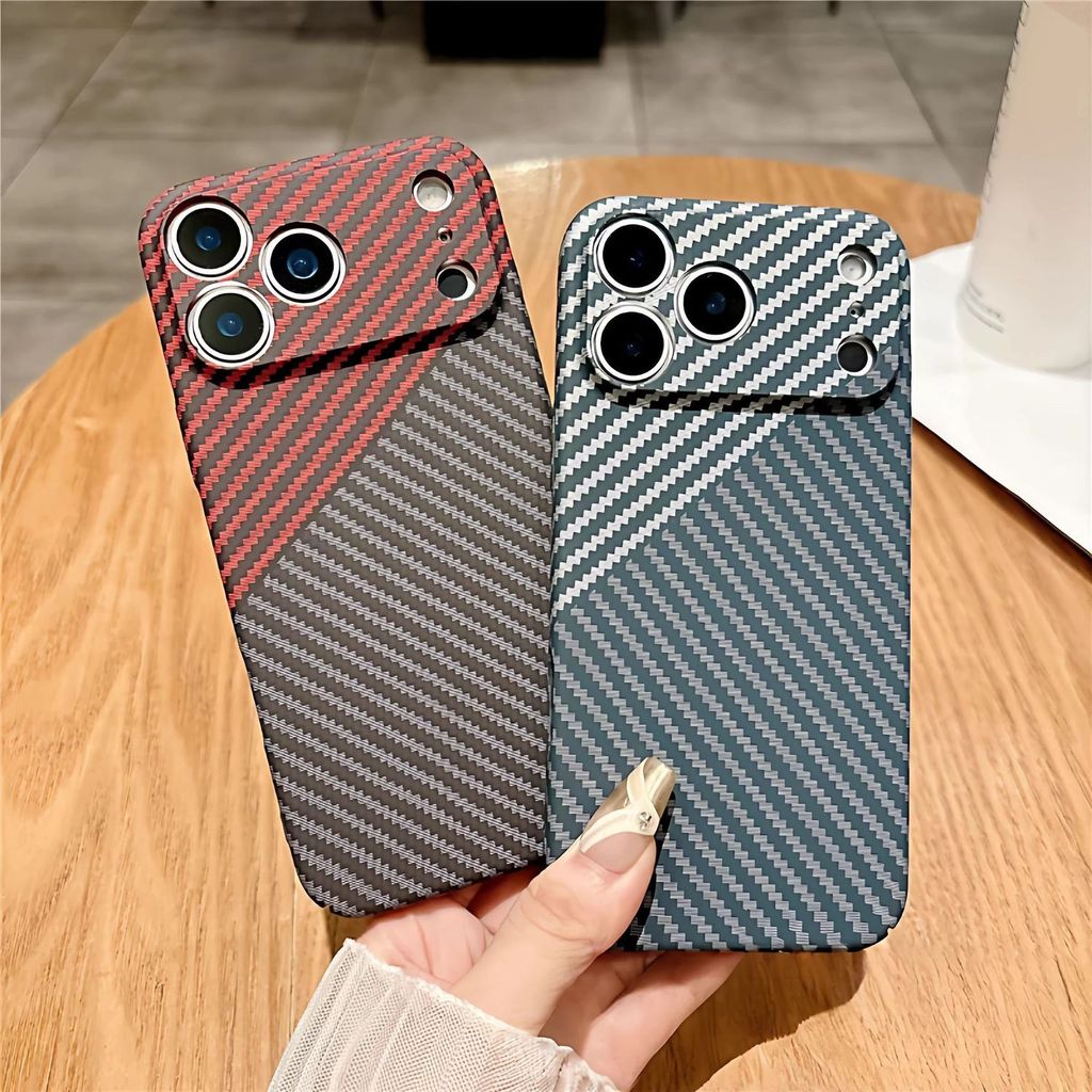 Ốp Lưng Họa Tiết Sợi Carbon PC Cứng Cho Apple iPhone X XS Max XR 11 12 13 14 15 16 17 18 Pro Max Vỏ 