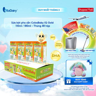 [THÙNG 48 HỘP] Sữa uống dinh dưỡng ColosBaby IQ Gold 110ml/180ml – Bổ sung DHA, hỗ trợ phát triển trí não