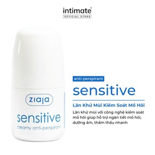 Lăn Khử Mùi Sensitive Creamy Anti-perspirant ZIAJA Hỗ Trợ Ngăn Tiết Mồ Hôi, Dưỡng Ẩm, Thẩm Thấu Tốt 60ml