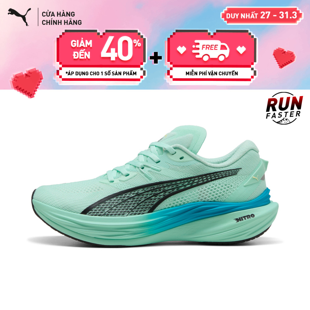 Giày Chạy Bộ PUMA Nam Deviate NITRO 3 Mint Melt-Speed Blue Màu Xanh Lá