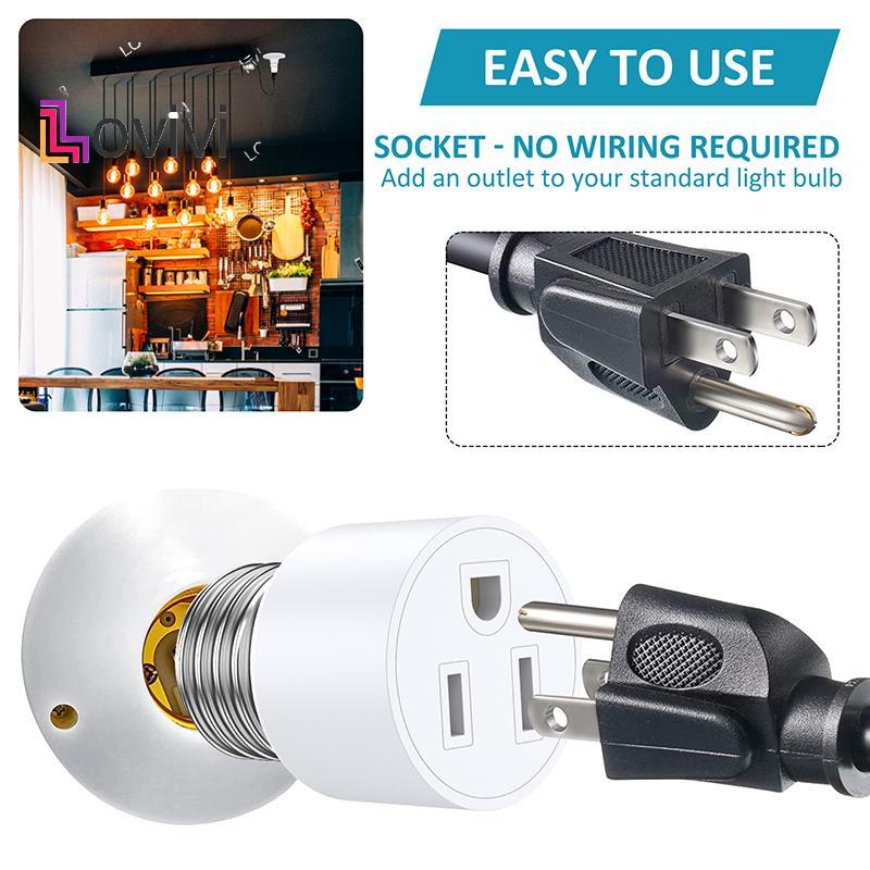 [Lovivivi] 2 Cái E26 / E27 / B22 3Prong Light Soet Outlet Adapter Plug Light Soet To Plug Adapter Bu