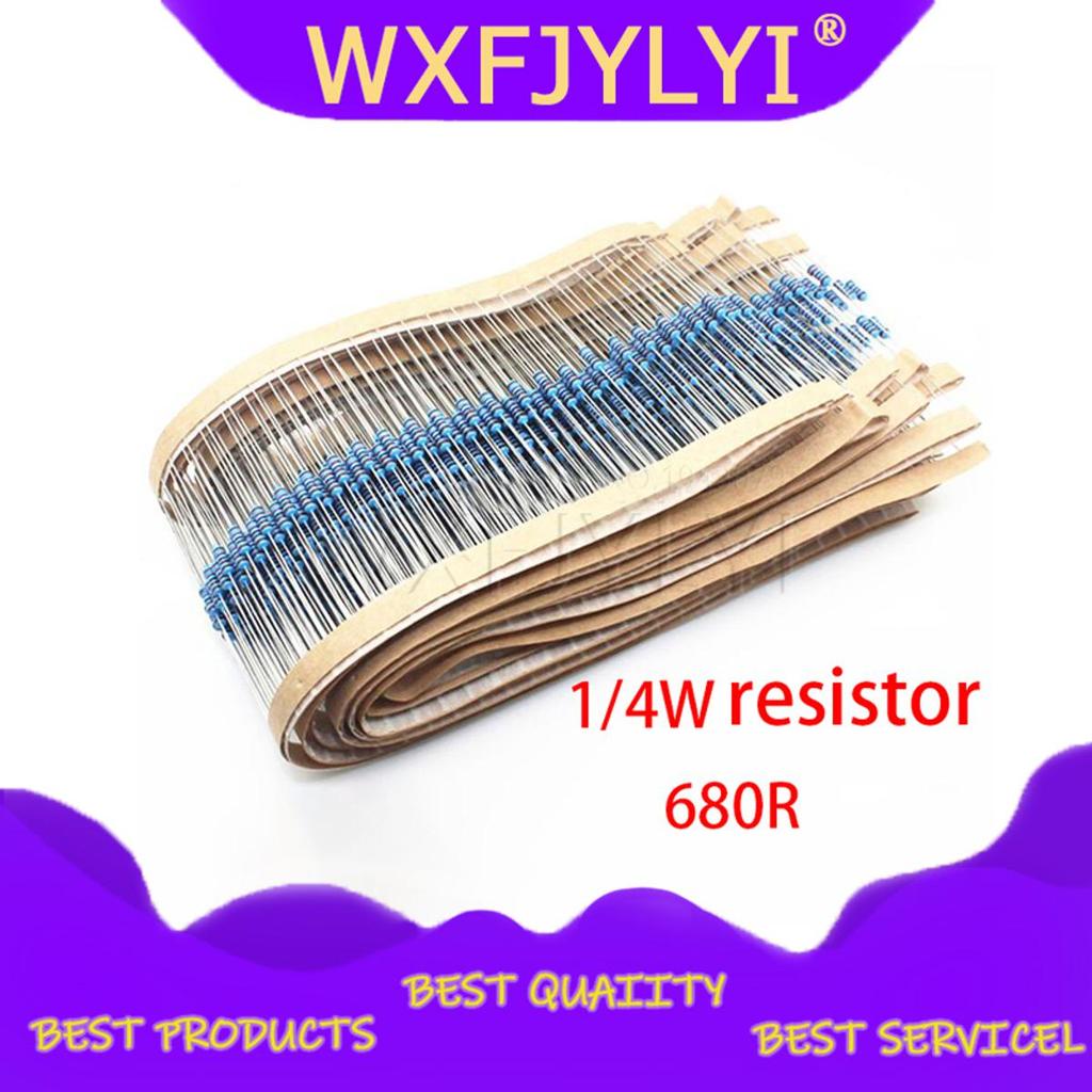 100 chiếc 680 ohm 1 / 4W 680R Phim kim loại điện trở 1%