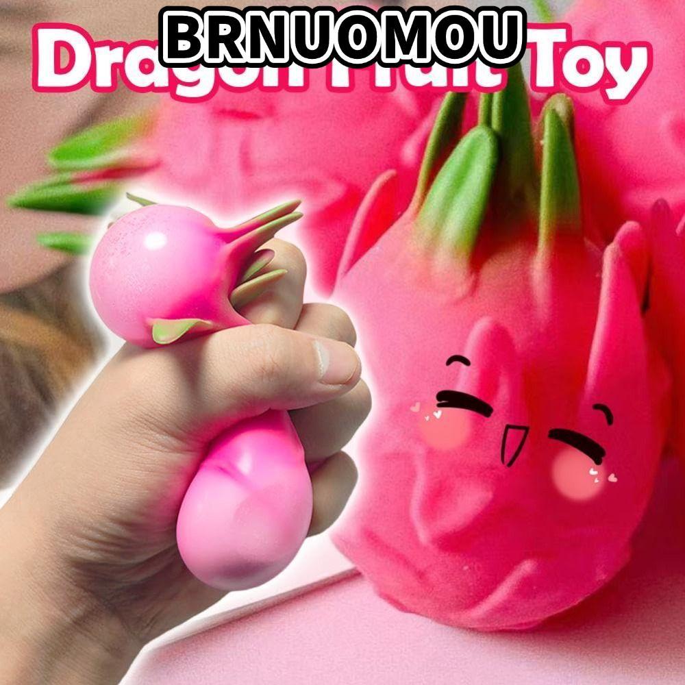 BRNUMOU Dragon Fruit Squishy Toy, Soft Stress Relief Dragon Fruit Squishy Pinch Le, Thư giãn thư giã