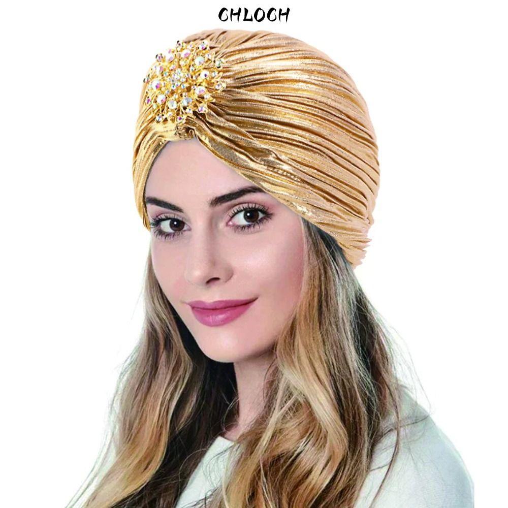 Mũ Turban CHLOCH Jewell - Nhung Mềm Cho Chemo và Hijab Phong Cách Ấn Độ