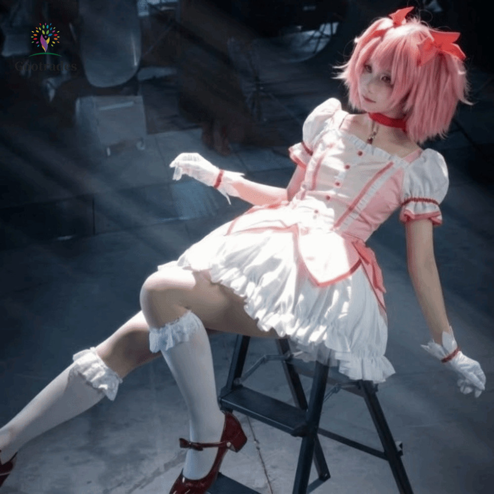 GOOGADES Puella Magi Madoka Magica Trang phục hóa trang, Bộ trang phục cosplay Kaname Madoka đầy đủ 