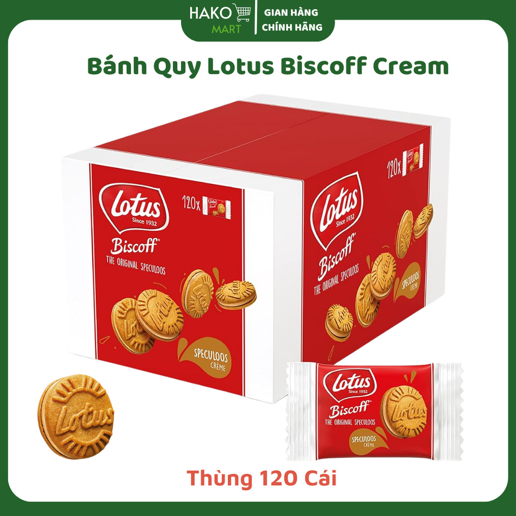 Bánh Quy Lotus Biscoff Cream Thùng 120 Cái