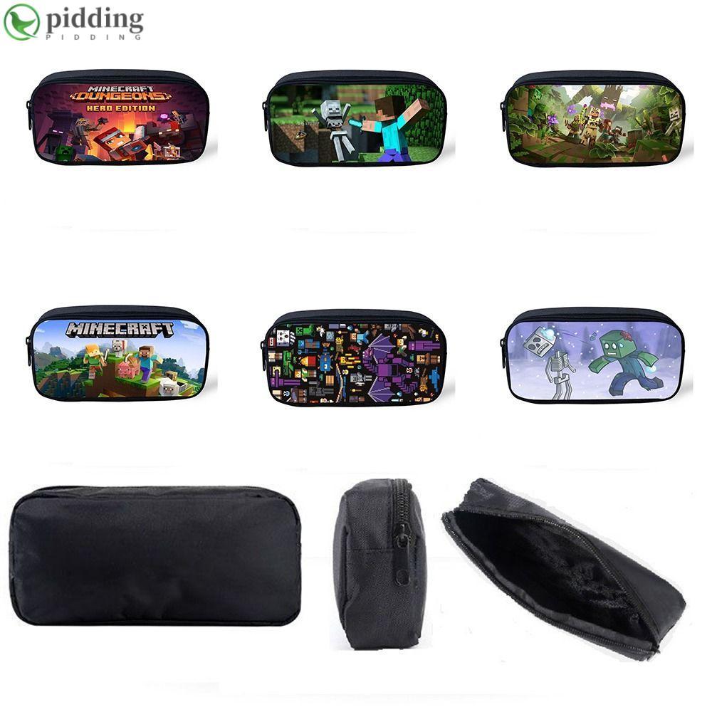 PIDDING Hộp bút My World, Túi bút chì Polyester My World, Hộp đựng bút hoạt hình in một lớp