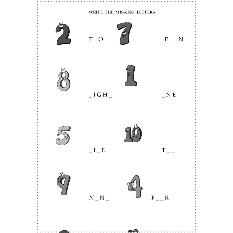 Bài tập tiếng anh - Numbers and Counting (Số đếm từ 1-10) - Bộ 10 và 20 tờ bài tập A4 COLOR LAND