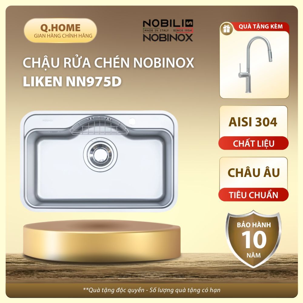 CHẬU RỬA BÁT 1 HỐ NOBINOX ROSA NN975D | HÀNG CHÍNH HÃNG