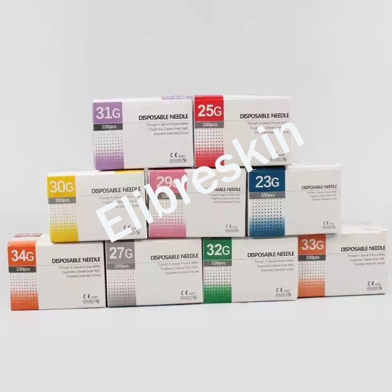 50 Chiếc Làm Đẹp Microneedle 30G4mm 30G13mm 30G25mm 32G4mm 32G13mm 34G1.5mm 34G2.5mm 34G4mm Kim Da B