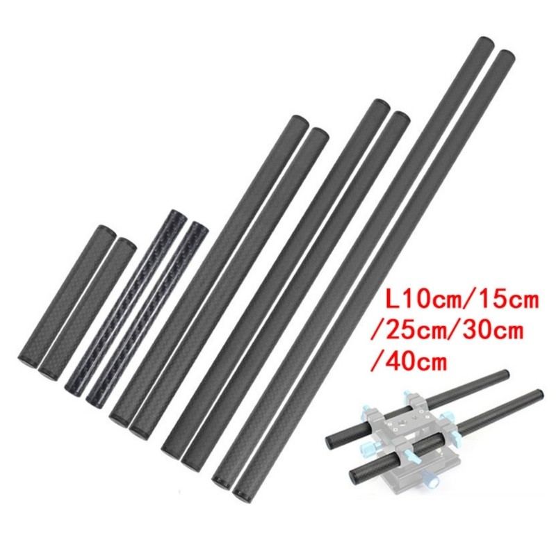 [SUIT] 2 Thanh ống sợi Carbon 15mm 10cm 15cm 25cm 30cm 40cm cho đường ray thanh 15mm