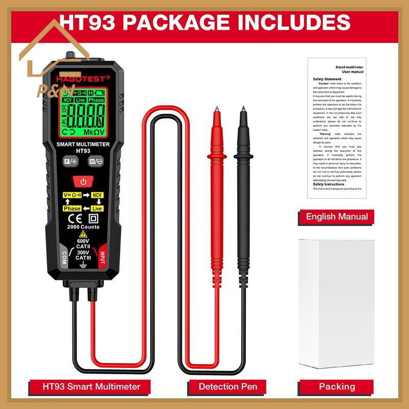 [P & N} 1 Cái Máy kiểm tra đo liên tục điện áp AC / DC HT93 Đồng hồ vạn năng kỹ thuật số thông minh 