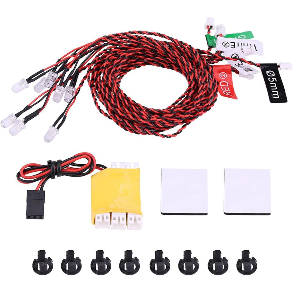 Akozon Rc Máy Bay Điều Hướng Đèn Rc Máy Bay Led Bộ Đèn RC Máy Bay Nhấp Nháy 8 Đèn LED Hệ Thống Chiếu