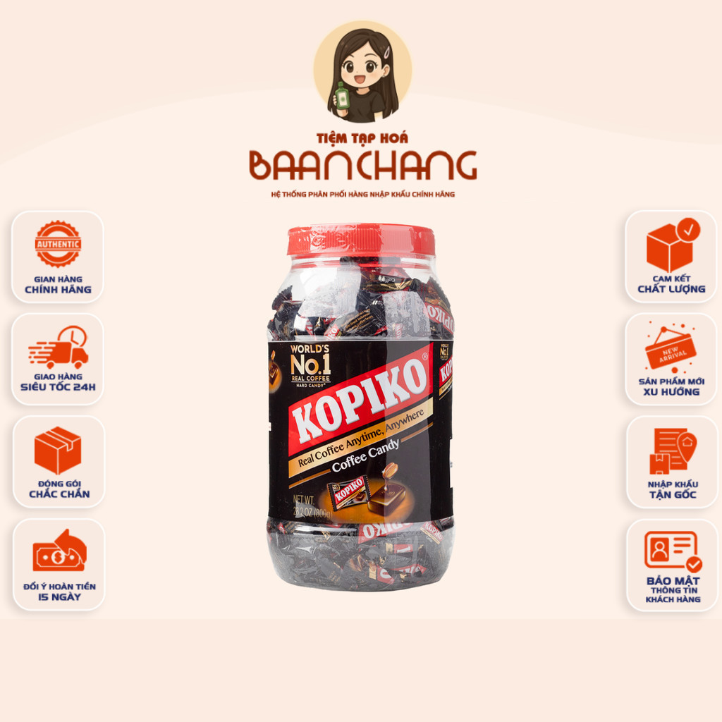 [COMBO 3 HỘP] Kẹo Cà Phê Kopiko Cappuccino – Hộp 560g