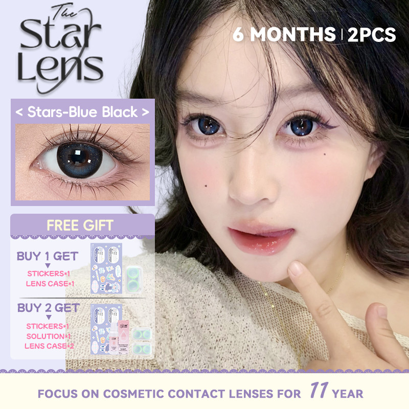 Kính áp tròng Starlens, 2 chiếc 6 tháng, Đường kính DIA 14.2-14.5, có độ (0-8)