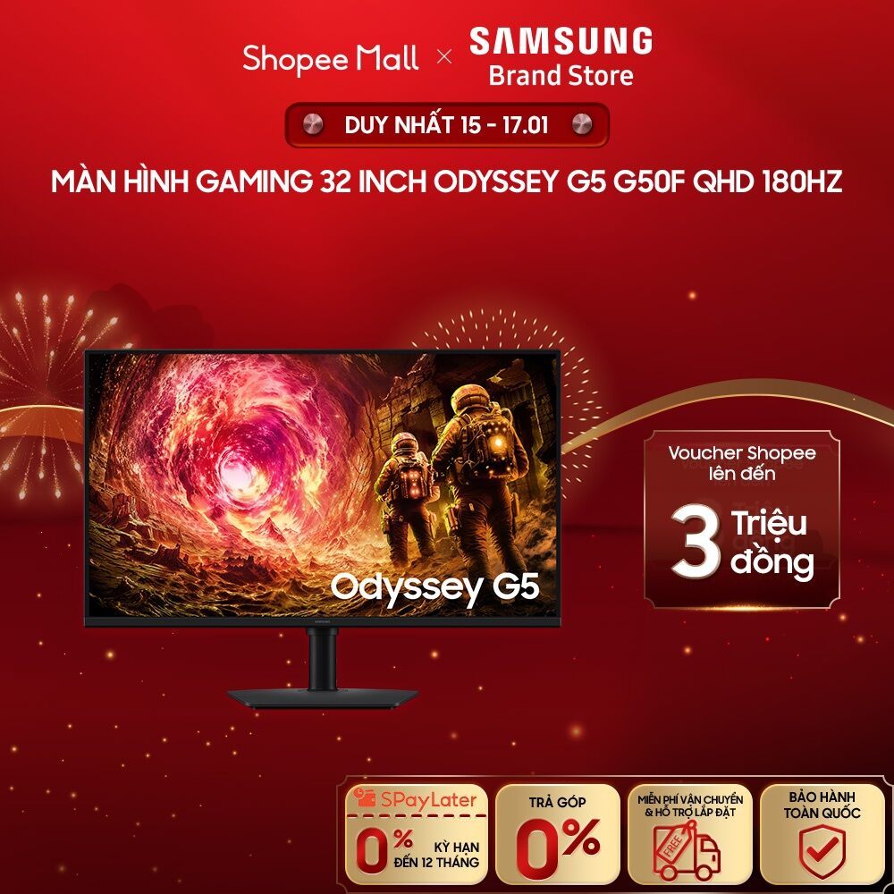 Màn Hình Gaming Samsung 32 Inch Odyssey G5 G50F QHD 180Hz
