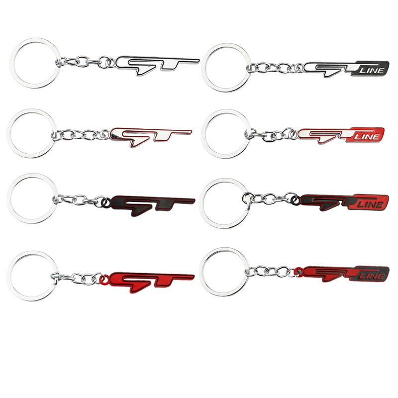 KIA 3D Metal GT logo GT LINE logo biểu tượng nhãn dán Móc chìa khóa cho KIA