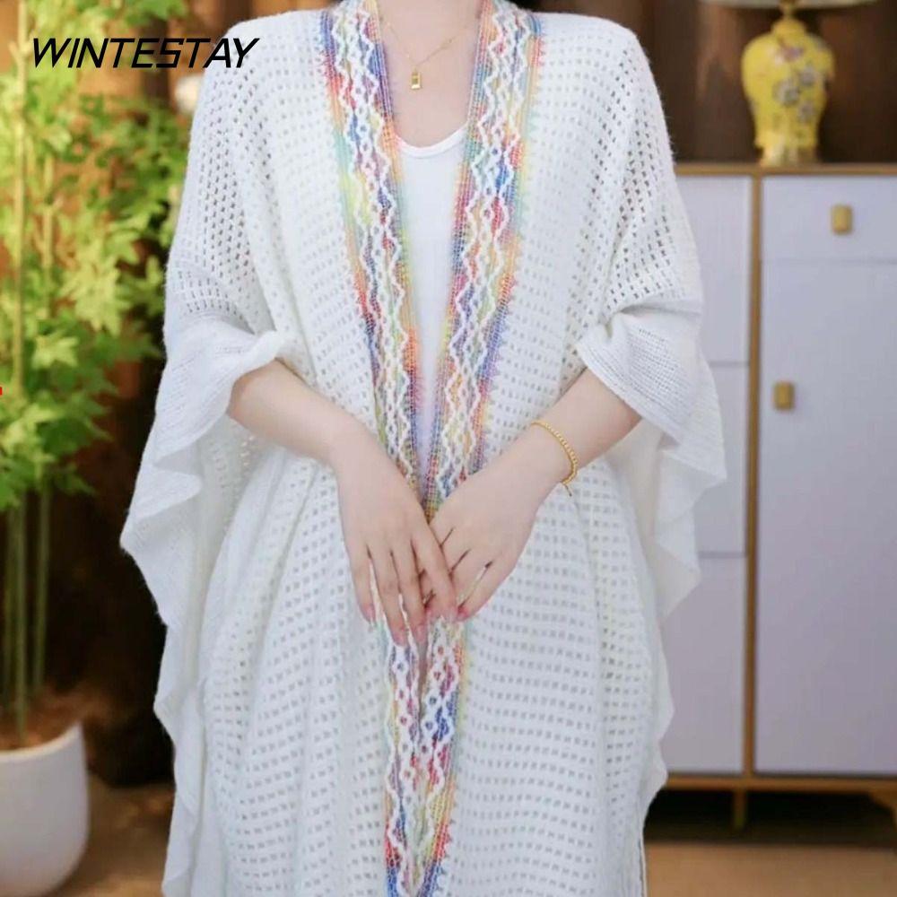 Khăn choàng và áo choàng WinTestay, style boho dân tộc, phù hợp cho nữ