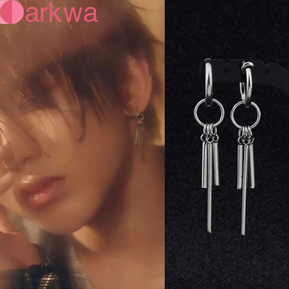 DARKWA Nam Bông Tai Inox Thời Trang Nữ Tròn Hip hop Bar