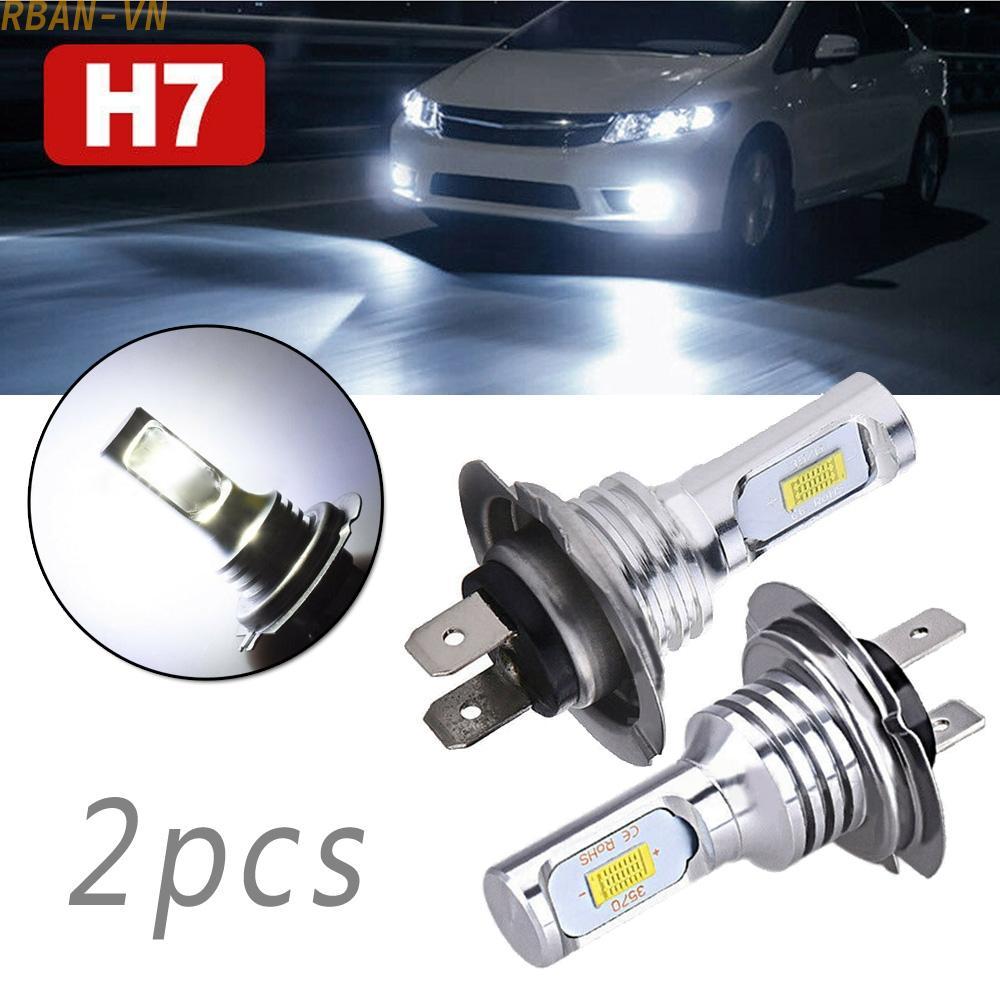 LED Headlights 2Pcs DC 12-24V Replacement H7 Parts Super Bright White 55W