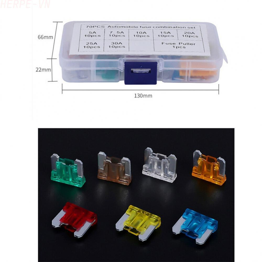 [HERPEVN]Versatile Automotive Fuse Assortment Kit with 70 Pcs 5A 7 5A 10A 15A 20A 25A 30A[Ready stoc