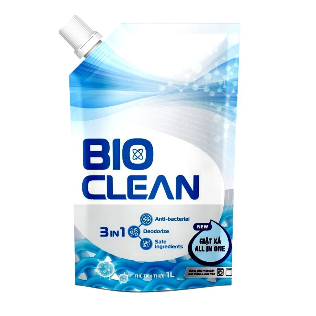 Nước Giặt Xả BIO-CLEAN Xanh Hương Sunny Sang Trọng Quyến Rũ, Sạch Sâu, Đánh Bay Vết Bẩn Túi 2 Lít